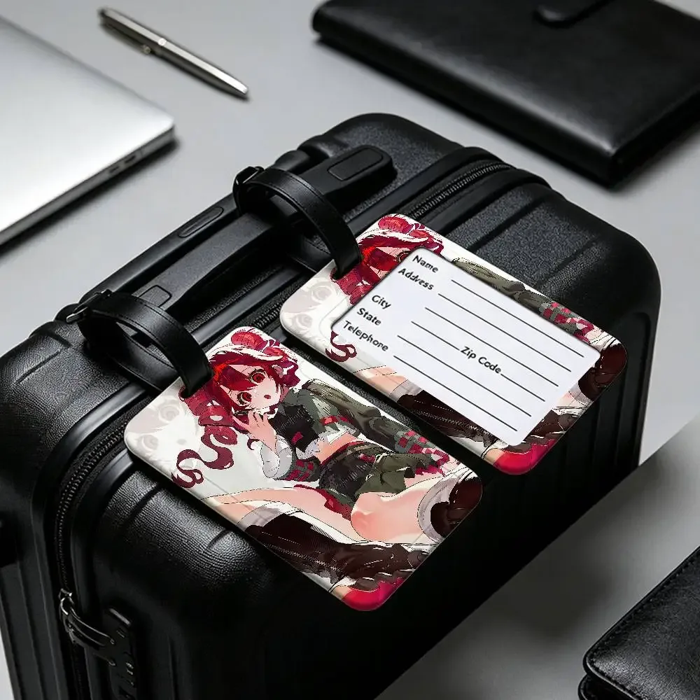 étiquette d'identification de bagage en pvc de la chanteuse virtuelle populaire kasane teto, porte-carte d'informations anti-perte, étiquette de nom pour valise de voyage