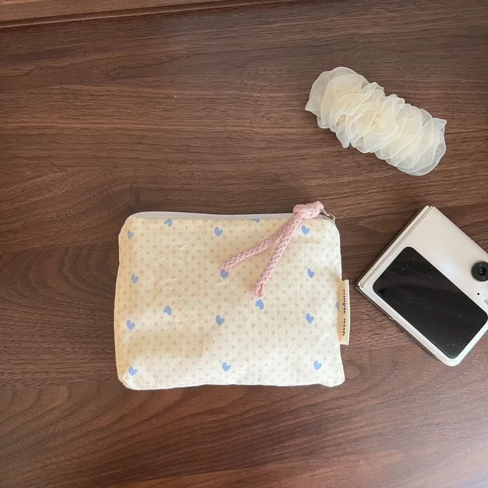 sac de maquillage portable rayé rose pour femmes, sac cosmétique multifonctionnel portable, mini porte-monnaie pour clés, cadeau