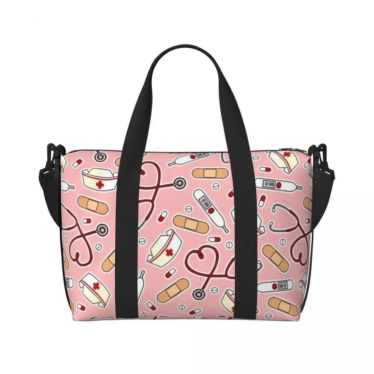 sac fourre-tout de plage pour infirmières, motif d'allaitement, pour femmes, soins de santé, grand compartiment, sacs de voyage de plage