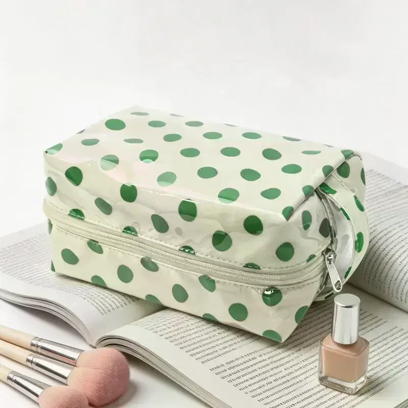 trousse de maquillage rose rayée élégante : grande capacité, organisateur portable pour cosmétiques et articles de toilette (rouges à lèvres) - sac de voyage, cadeau idéal pour filles