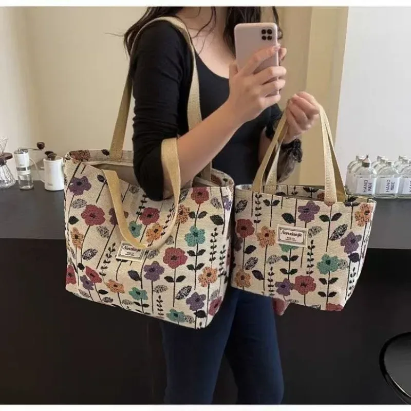 sacs à bandoulière grande capacité pour femmes, sac en toile style ins, sac fourre-tout pour cours, trajets quotidiens et shopping