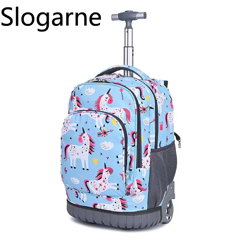 24 pouces école sac à dos roulant sacs enfants voyage chariot sac teeangers enfants sac à dos à roulettes pour fille sac d'école avec roues