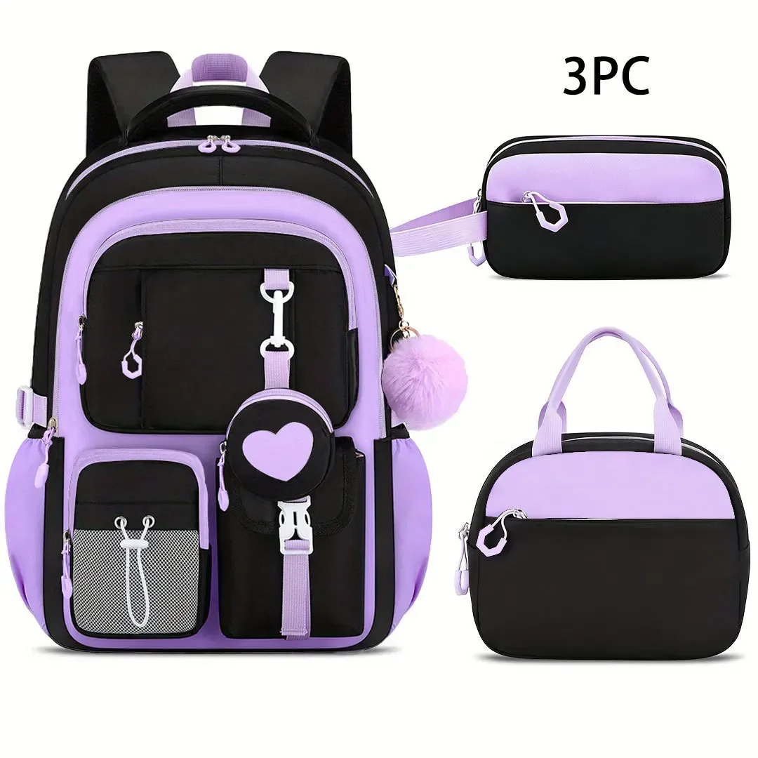 sacs d'école pour enfants pour adolescentes ensemble cartable kawaii école primaire 3 pièces sac à dos de lycée enfants sac à dos de voyage