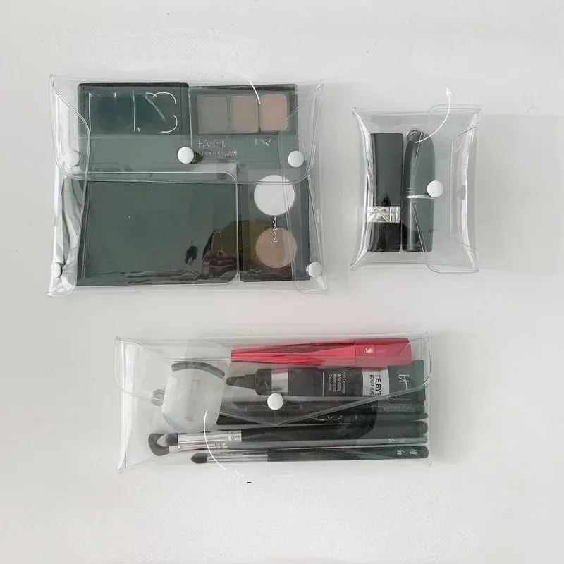 trousse de maquillage transparente, organisateur de sacs à cosmétiques, étui à brosses portable de voyage, ensemble de rangement, stylo transparent en pvc, lavage de toilette de bain 2025