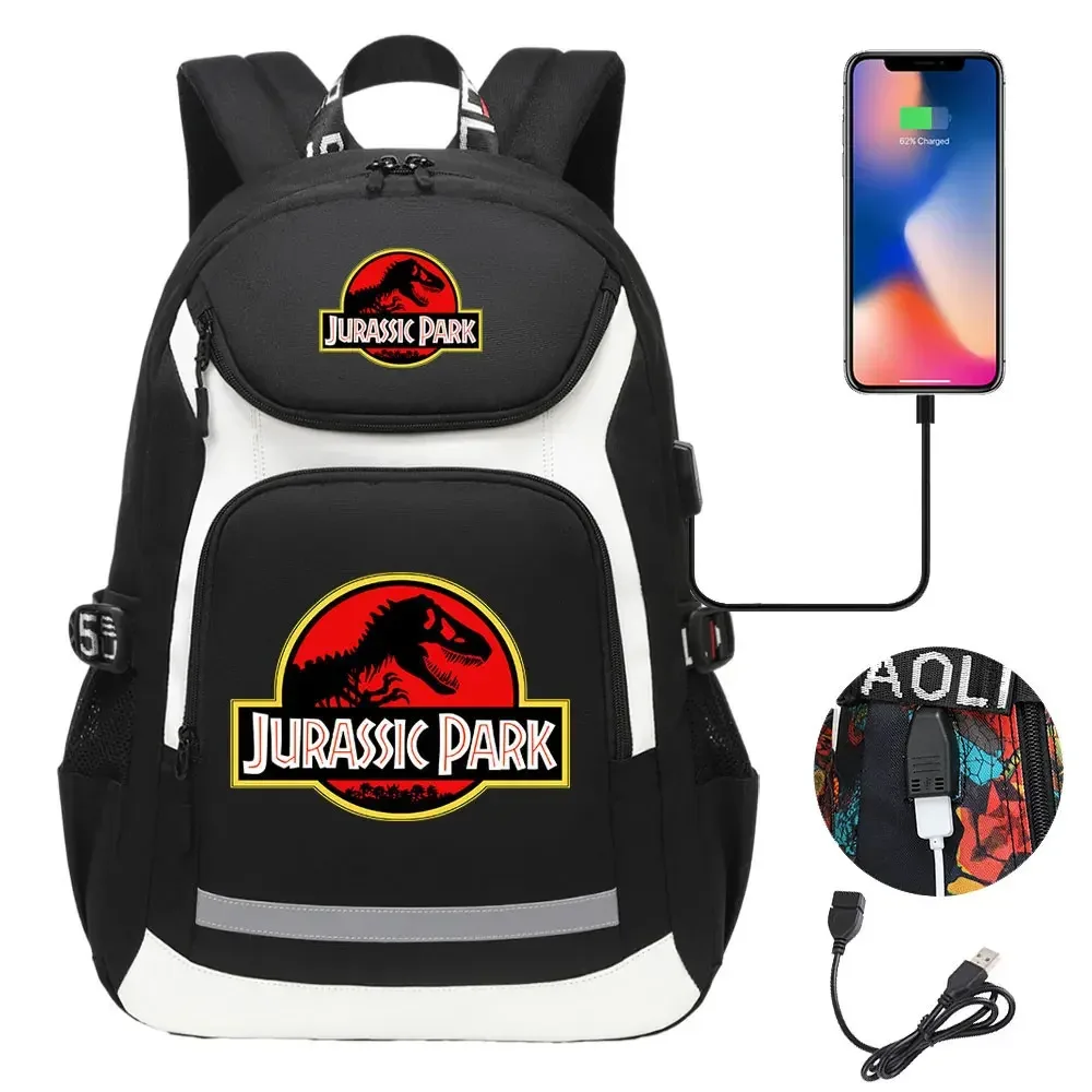 208.assic world park dinosaur school plebags, sacs à dos de voyage pour ordinateur portable, usb, adolescents, femmes, hommes, bol, garçons, enfants