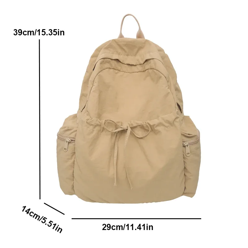 nouveau sac à dos mignon de couleur unie pour femmes, sac à dos de loisirs en nylon pour étudiantes, cartable pour adolescentes, sac à dos de voyage à la mode
