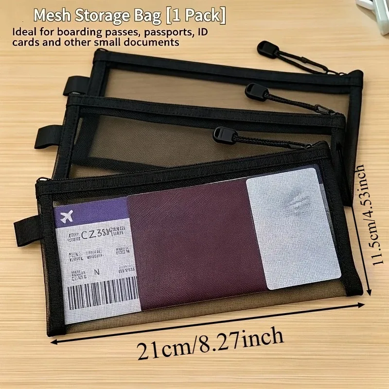 lot de 3 pochettes noires portables pour documents, porte-passeport, étui de protection pour carte d'identité et carte d'embarquement, idéal pour les voyages à l'étranger
