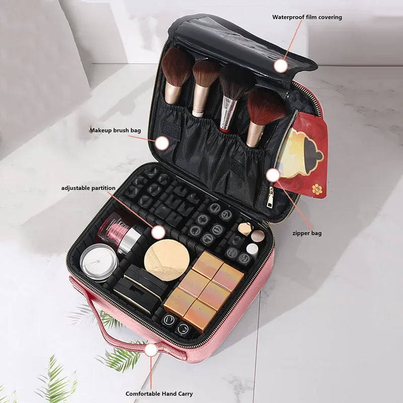 nouvelle trousse de maquillage pour femmes, étanche, pour voyage, rangement de pinceaux de beauté, outils de broderie, étui cosmétique professionnel, boîte de maquillage
