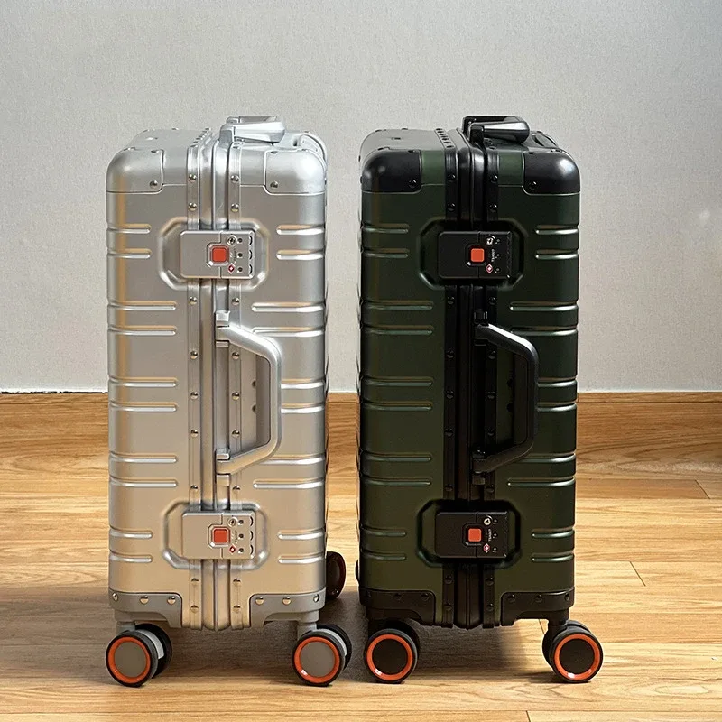 valise de voyage en alliage d'aluminium et de magnésium 100%, bagage roulant, chariot de 20/24/29 pouces, valise de cabine à main
