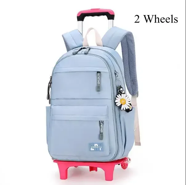 sacs d'école à roulettes de 16 pouces, sac à dos roulant pour filles, sac à dos de voyage, sacs d'école étanches avec roulettes