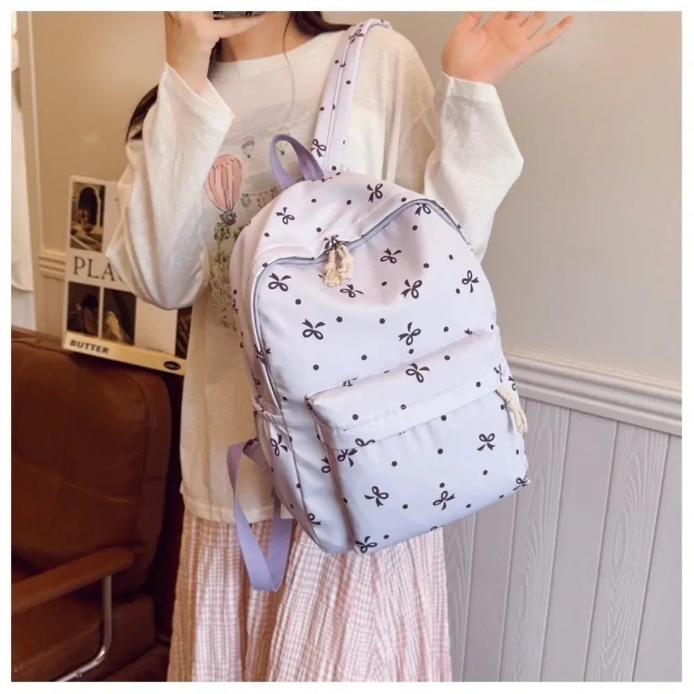 ensemble de sacs d'école trois pièces avec trousse, sac à dos en nylon grande capacité avec nœud, protection anti-rayures et sangles fixes