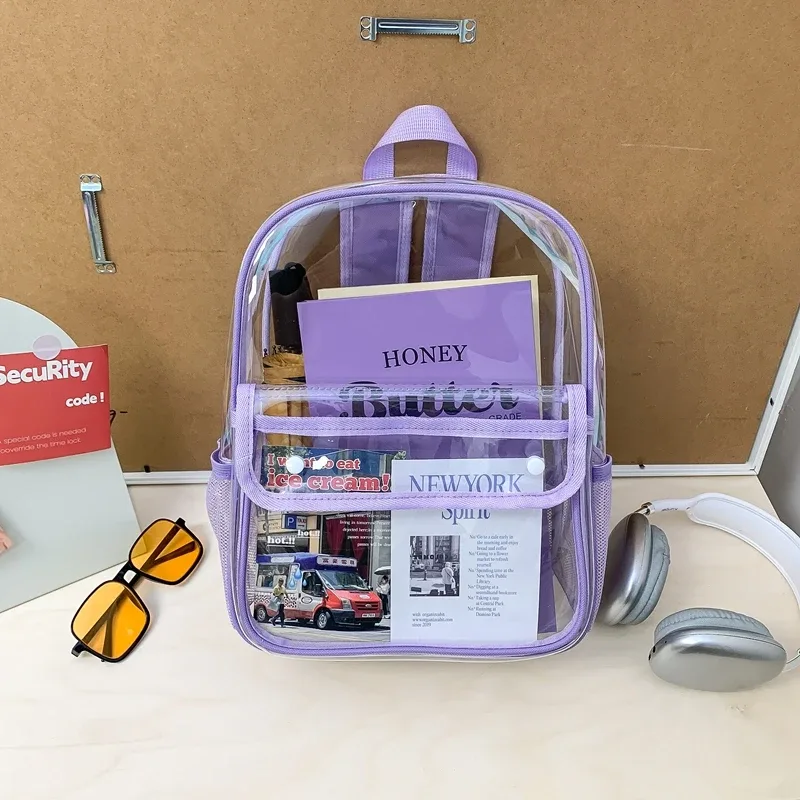 nouveaux sacs à dos transparents exquis et tendance 2026 en pu imperméable et durable pour les trajets quotidiens – sacs à dos polyvalents pour étudiants