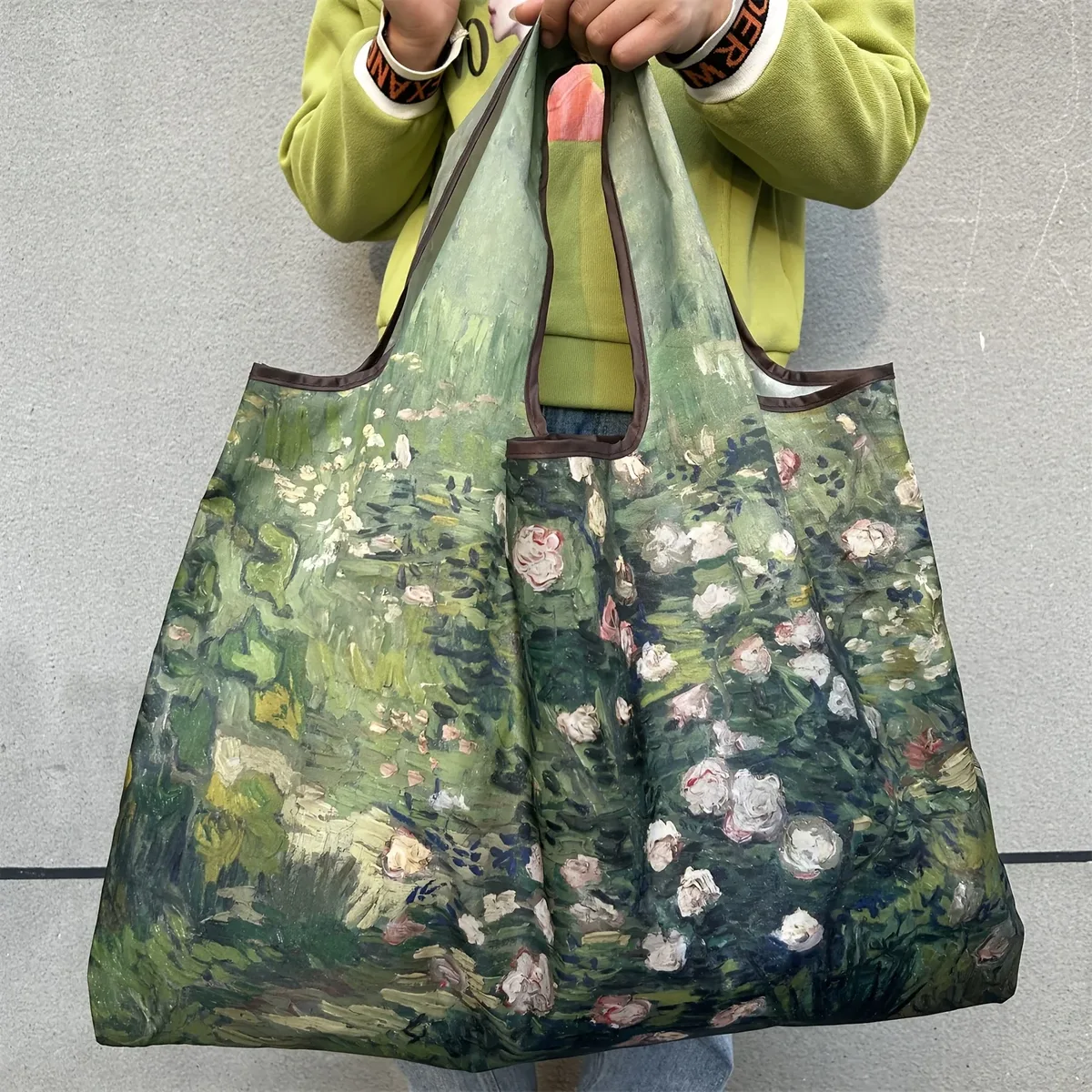 grand sac de courses pliable, nouvelle mode, sac de rangement d'épicerie réutilisable, sac à main à bandoulière portable en nylon pour voyage, fourre-tout de poche
