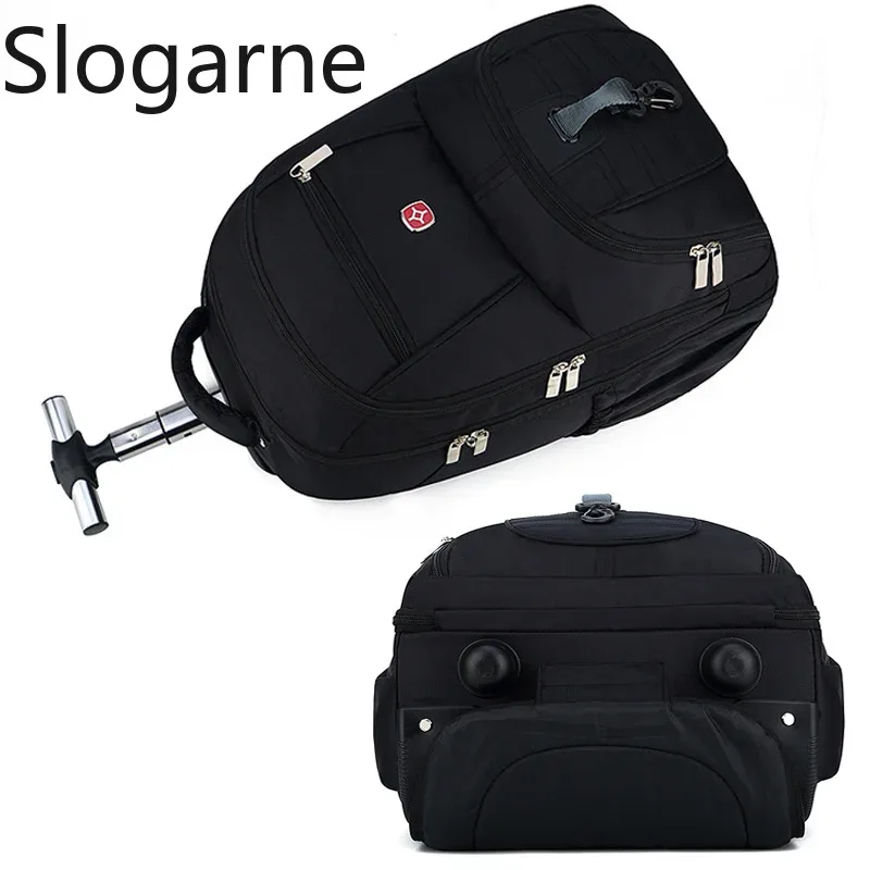sac à dos à roulettes multifonctionnel pour hommes, sacs de voyage d'affaires, grande capacité, valise étanche, sac de voyage pour ordinateur portable, cartable à 2 roues
