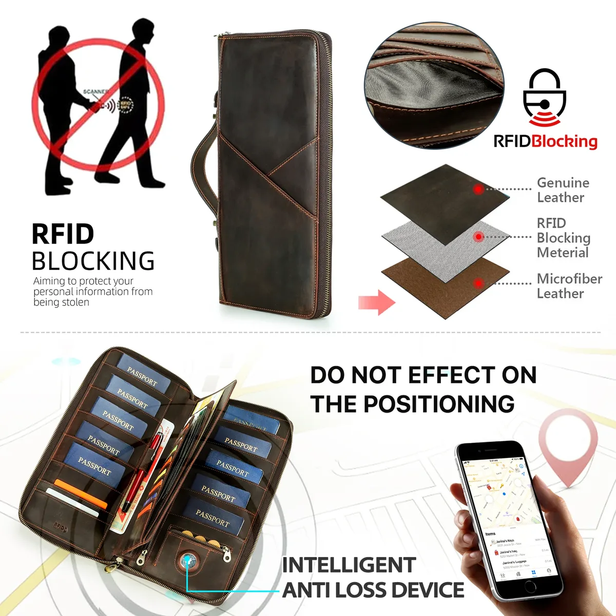 packs de passeport portefeuille porte-passeport de voyage familial étui à documents organisateur porte-carte pochette rfid anti-vol anti-perte