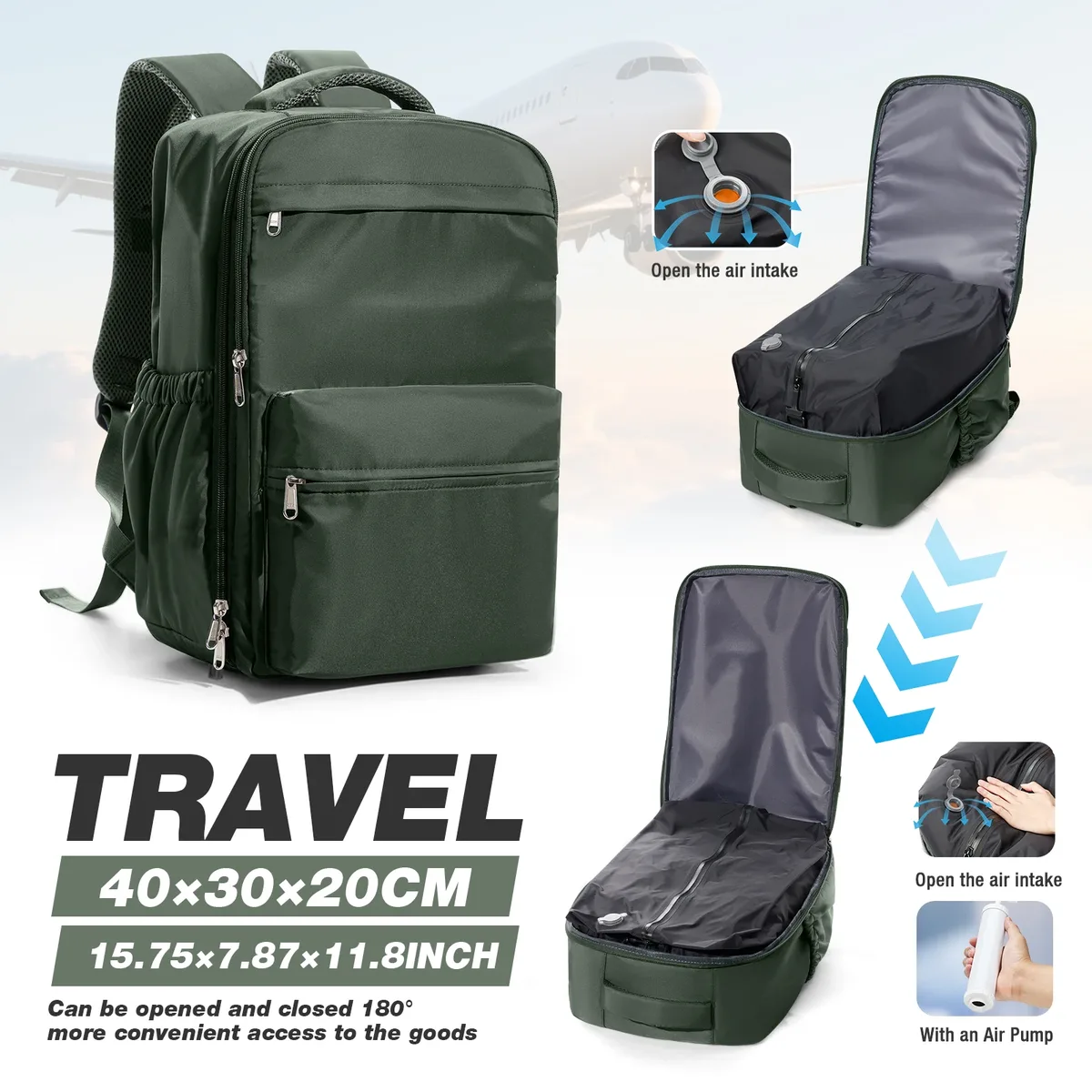 ryanair airlines sac de cabine sous siège 40x30x20 sac polochon de voyage bagage à main sac de voyage pour femmes hommes, sac à dos sous vide