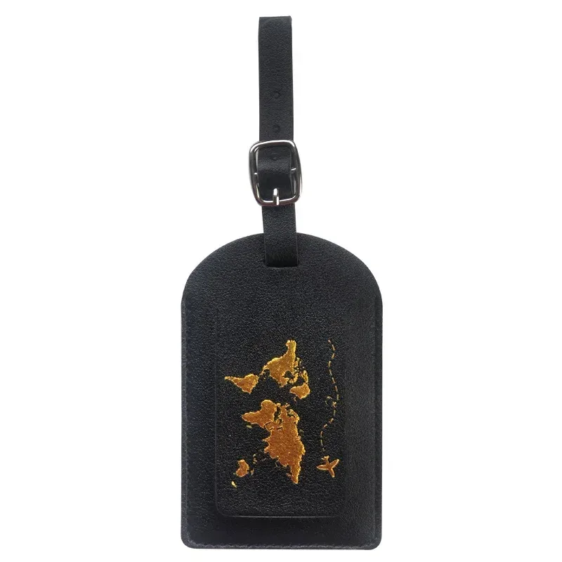 étiquette de bagage en cuir pu pour hommes et femmes, étiquette d'adresse de valise, sac d'embarquement, nom, identification, porte-adresse, accessoire de voyage