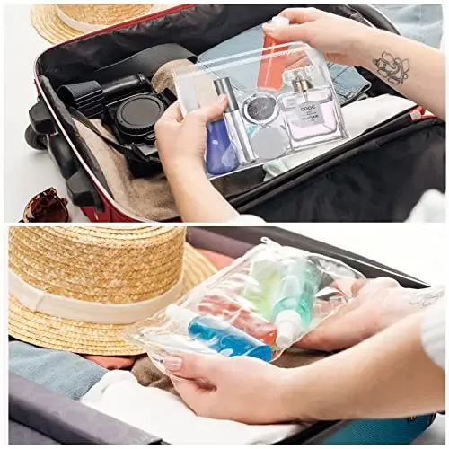 mini sac de maquillage transparent, petite pochette à fermeture éclair, organisateur de cosmétiques en plastique pour voyage, étanche pour articles de toilette, maillot de bain, bikini, 24 pièces