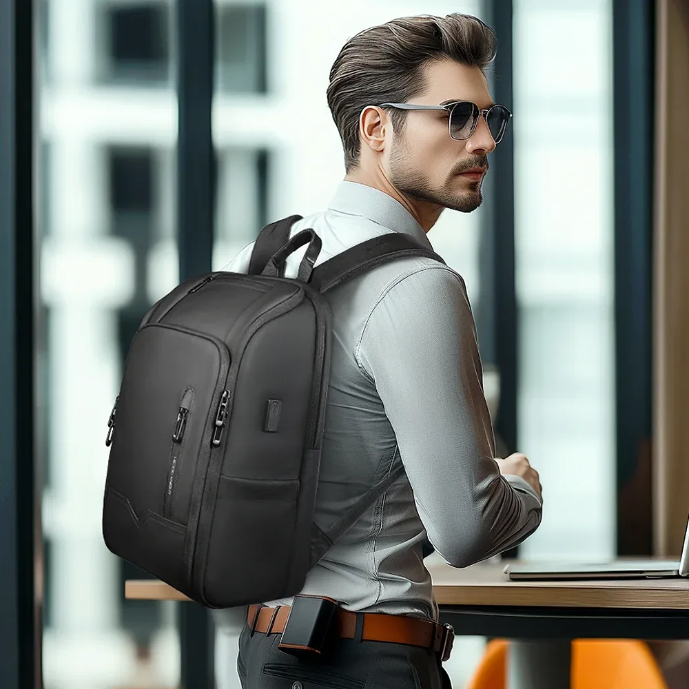 hcankcan-sac à dos étanche pour ordinateur portable pour homme, grande capacité, sacs à dos d'affaires, voyage, randonnée, sac à dos scolaire, 03, sac de travail
