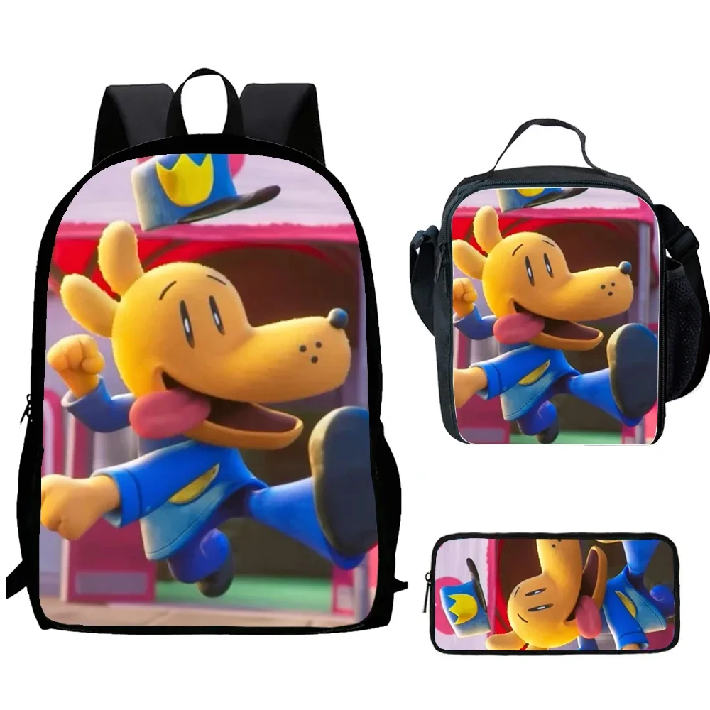 sac à dos d'école de dessin animé dogman pour enfants, sacs à lunch, sacs à crayons, garçons, filles, meilleur cadeau, ensemble de 3 pièces