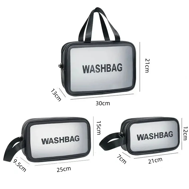 sac cosmétique portable imperméable, grande capacité, anti-poussière, sacs de rangement pour maquillage, sacs de voyage transparents en pvc à la mode