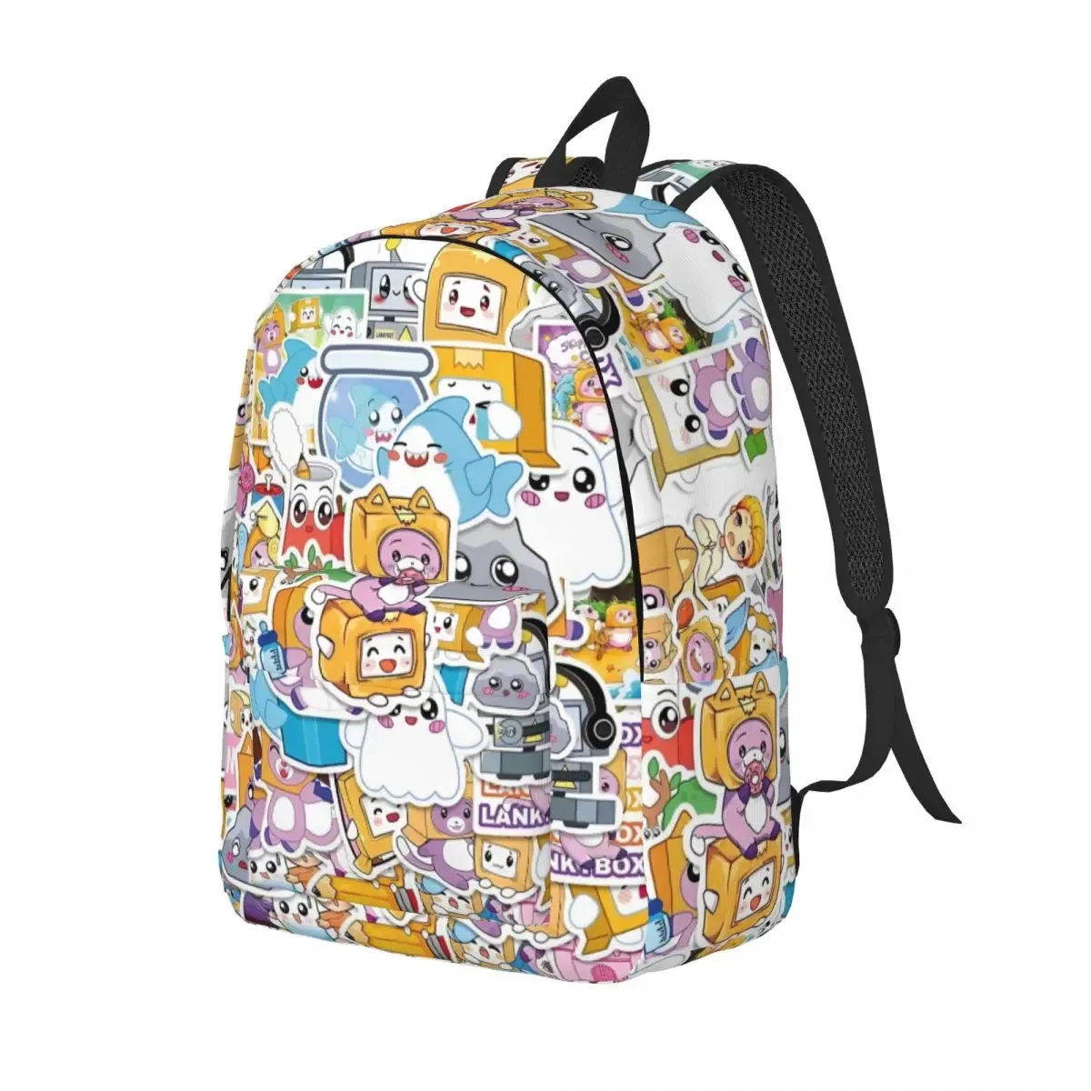 lankyboxes happy foxy boxy sac à dos pour hommes femmes décontracté étudiant affaires sac à dos mignon dessin animé tv collège sac à bandoulière en plein air