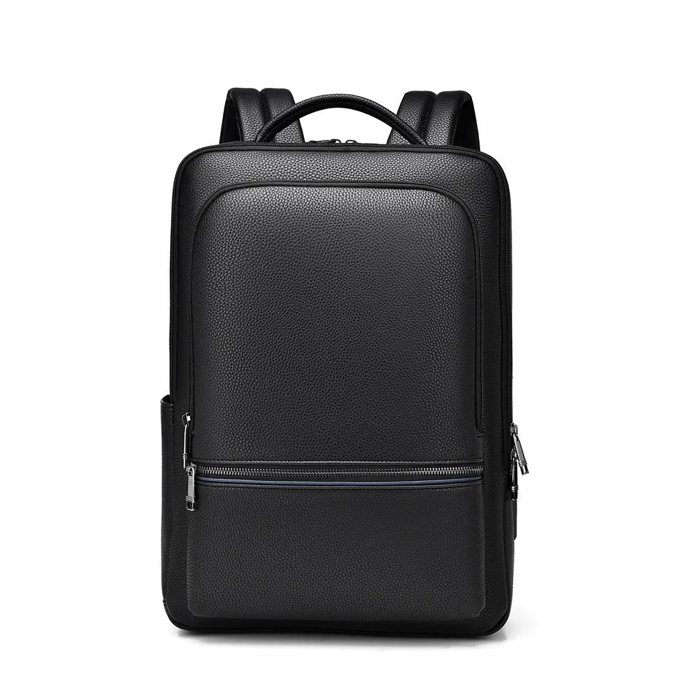 sac à dos pour ordinateur portable 15.6 pouces pour hommes, sacoche en cuir pu, chargeur usb, sac à dos de direction, porte-documents, bureau, voyage, sac à bandoulière d'affaires
