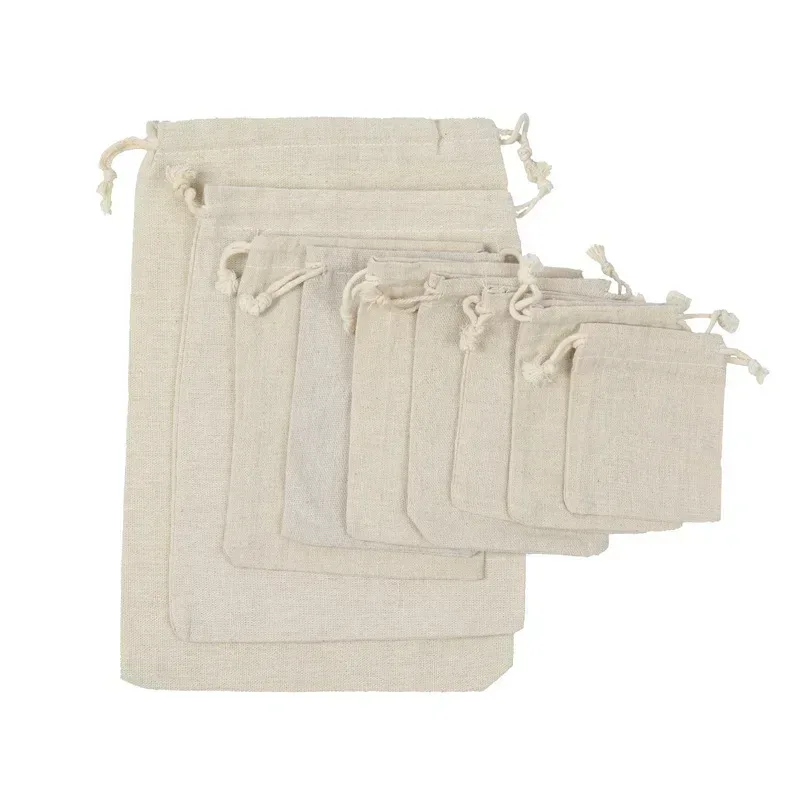 etya sac à cordon en coton fait à la main hommes femmes organisateur d'emballage de voyage sac à provisions réutilisable fourre-tout femme pochette de rangement de bagages