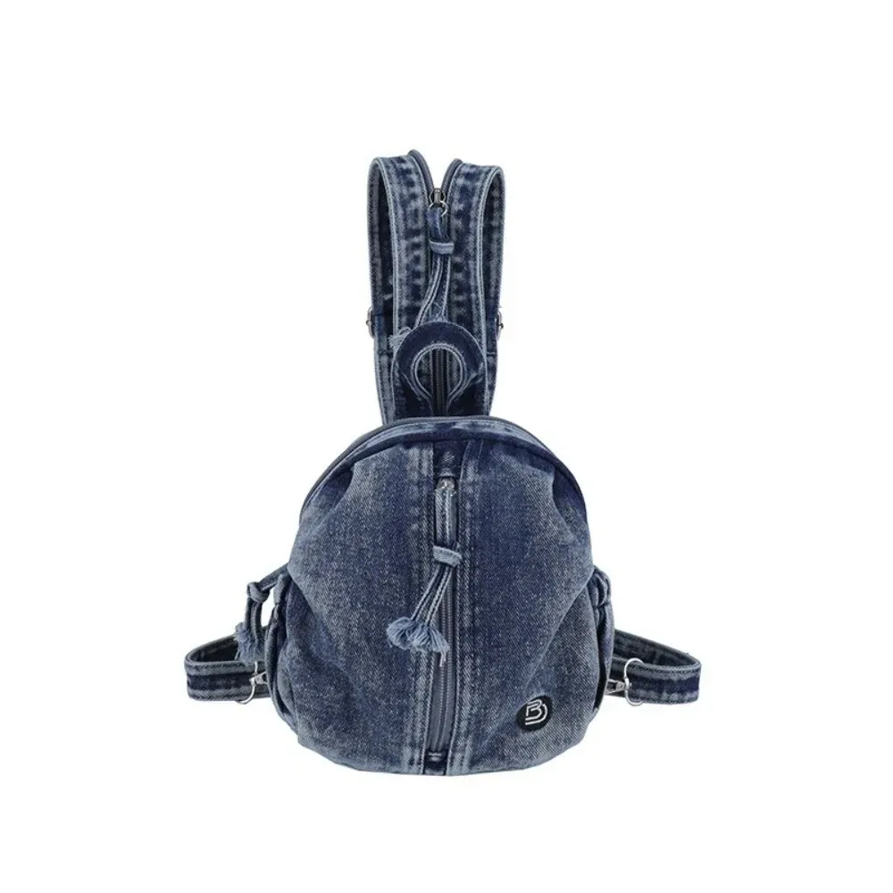 sac à dos en jean élégant et souple, léger, vintage, délavé, sac bandoulière polyvalent, mini sac de voyage, usage quotidien