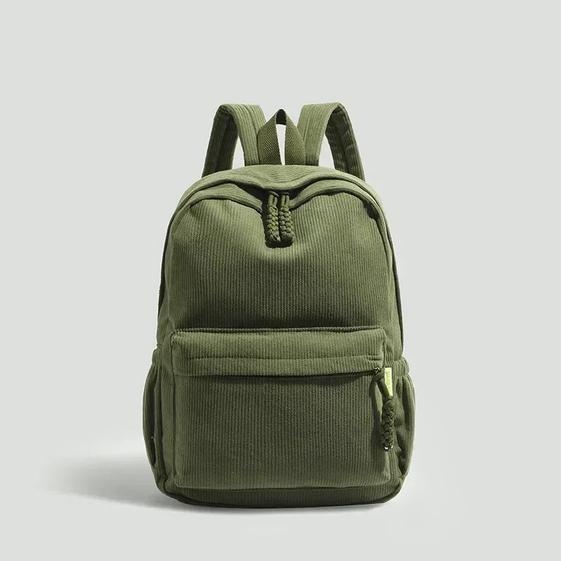 nouveau sac à dos en velours côtelé de couleur unie pour les étudiants sacs à dos décontractés en velours rayé sacs de rangement d'ordinateur de 14 pouces pour les femmes рюкзак 가