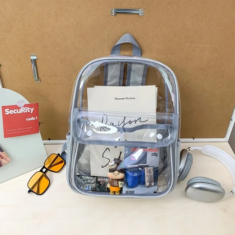 nouveaux sacs à dos transparents exquis et tendance 2026 en pu imperméable et durable pour les trajets quotidiens – sacs à dos polyvalents pour étudiants