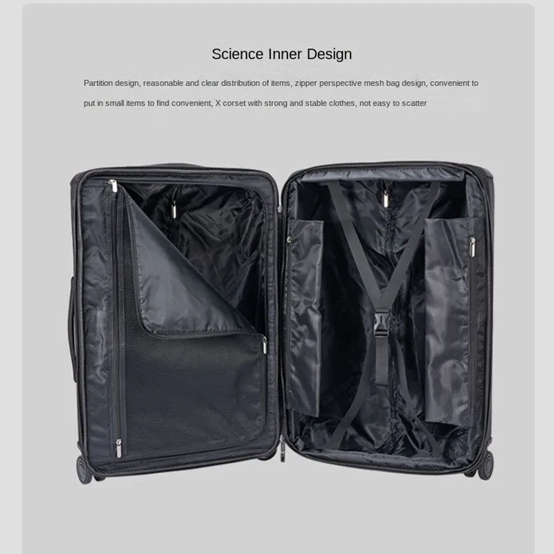 valise de voyage en nylon de 20/24 pouces, étanche et résistante à l'usure, sac pour ordinateur portable d'affaires, bagages roulants, boîtier de chariot, boîte d'embarquement