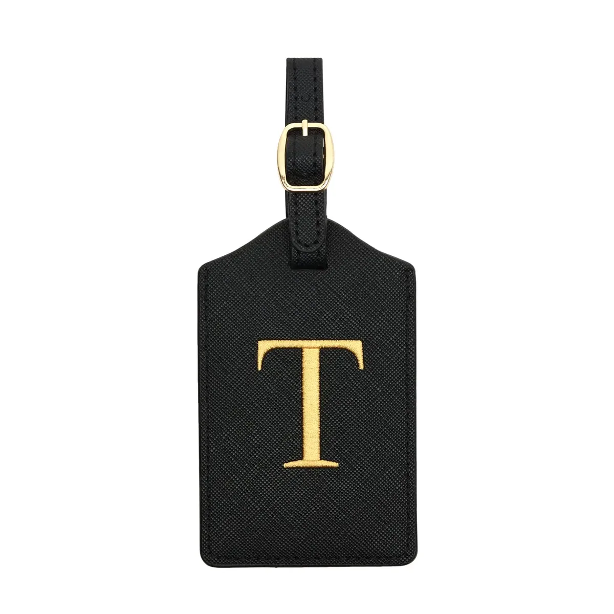 étiquette de bagage en cuir pu pour voyage-étiquette d'identification de valise durable avec couverture de confidentialité et fente pour carte nominative (a-z) liu