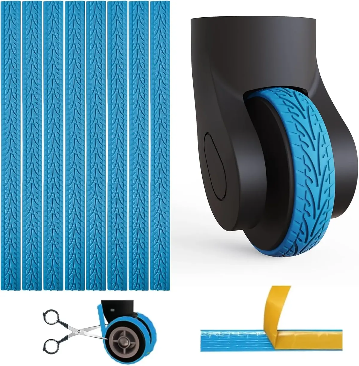 housses de roues de bagages en silicone, protecteurs absorbant les chocs réduisant le bruit, ajustement universel pour roues de valise 4 pièces