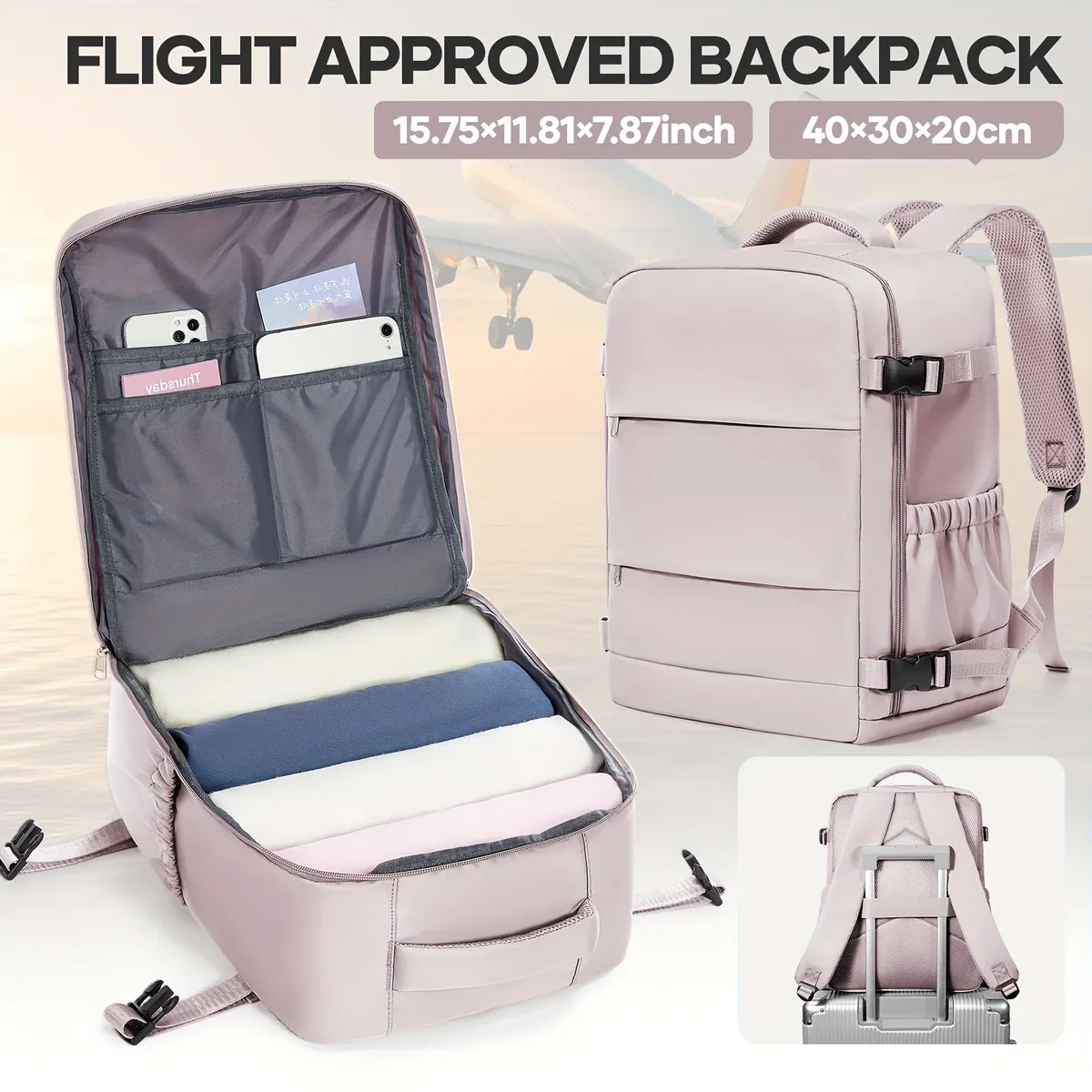 sac à dos ryanair 40x30x20, sac à dos de voyage pour avion, bagage à main wizzair easyjet, sac de cabine pour femmes et hommes, sac à dos pour ordinateur portable