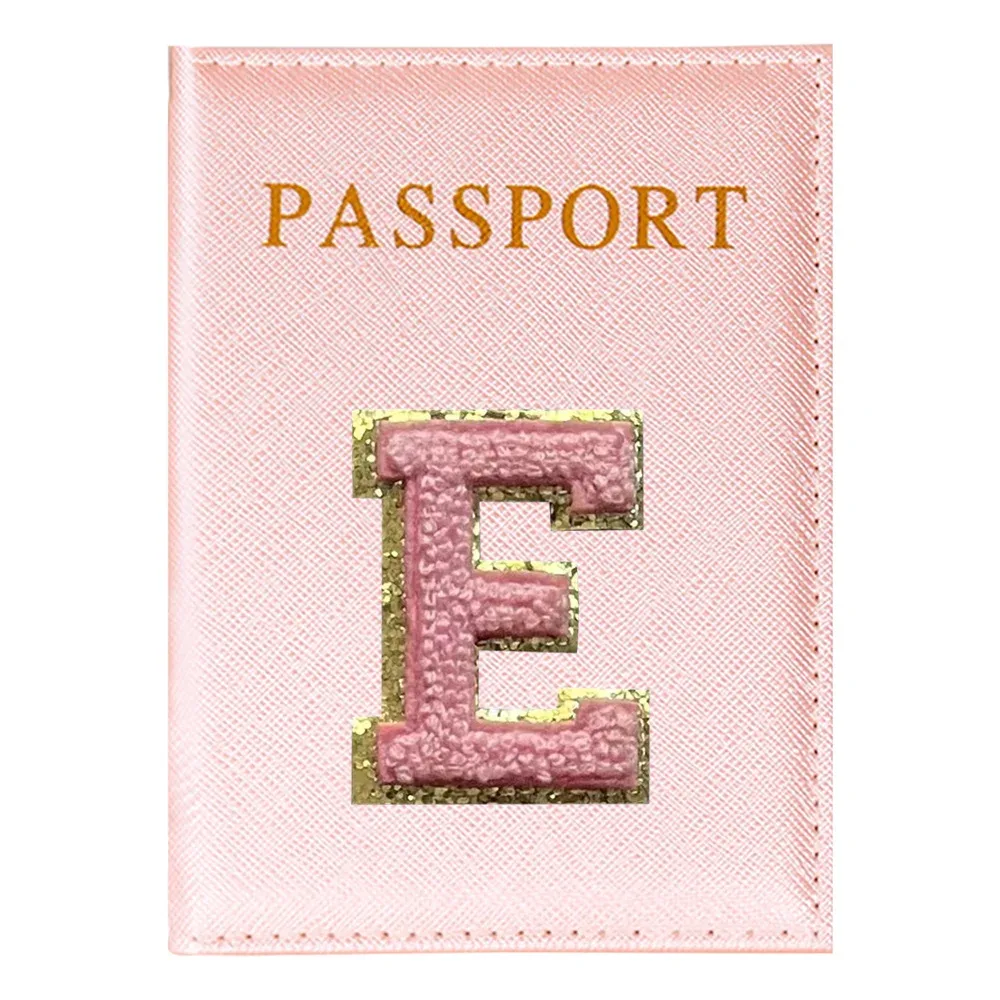 porte-passeport série lettres roses plan aérien accessoires de voyage couverture d'identité portable carte bancaire passeport affaires portefeuille en polyuréthane