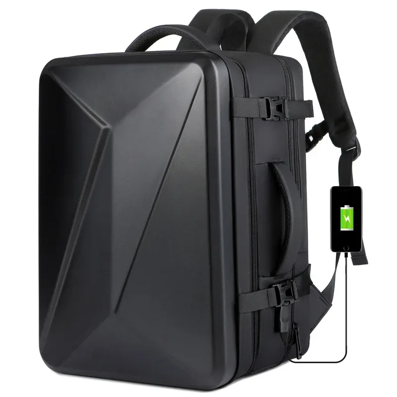 sac à coque rigide sr pour ordinateur portable de grande capacité usb, sac de voyage en matériau abs, valise étanche pour ordinateur portable, mode commpiedmont, 17 pouces