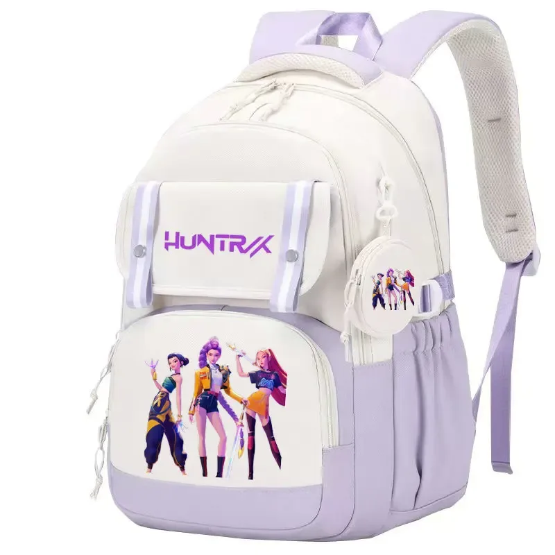 mochila kpop demon hunters – sac à dos imprimé léger, cartable pour fille, sac de voyage décontracté pour les déplacements