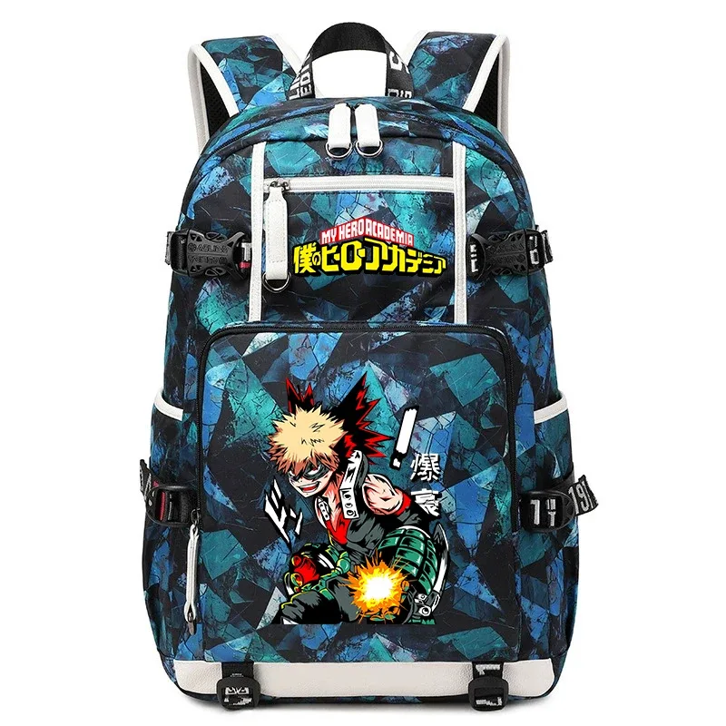 sac à dos d'école imprimé my hero academia, grande capacité, sac à dos décontracté pour garçons et filles, sac à livres de voyage pour enfants