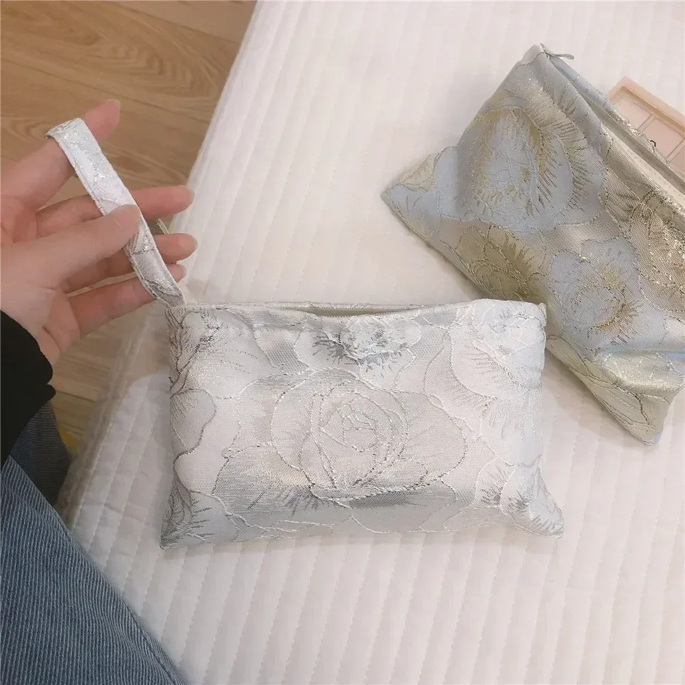 petit sac à cosmétiques coréen pour femmes, trousse de maquillage, trousse de maquillage de voyage, sac de rangement, pochette portable, sacs à main mignons, doux