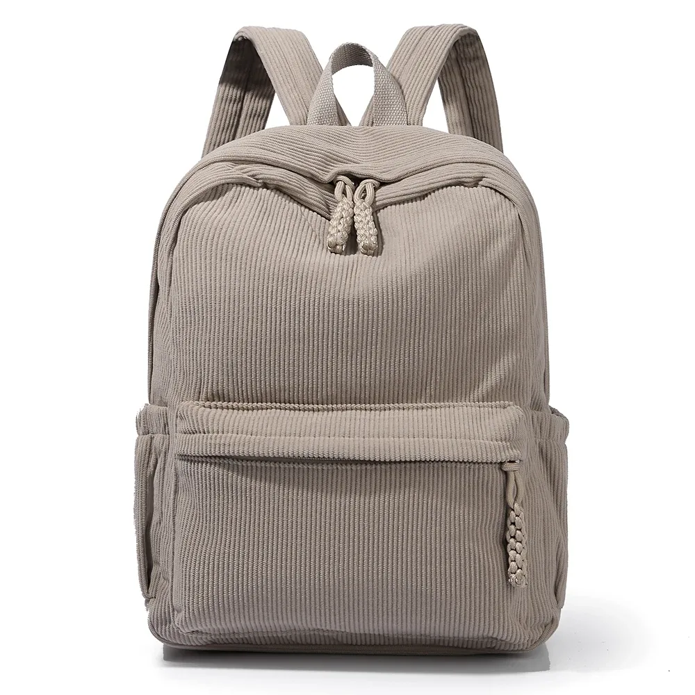 sac à dos décontracté minimaliste en velours côtelé, grande capacité, léger, durable, sac à dos pour étudiants, sac à dos de voyage de haute qualité pour les trajets quotidiens