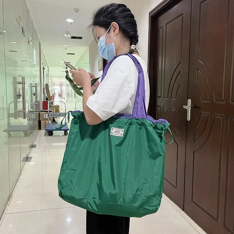 sac de courses pliable et portable, sac fourre-tout réutilisable et écologique, sac d'épicerie imperméable et tendance, sac de rangement de voyage