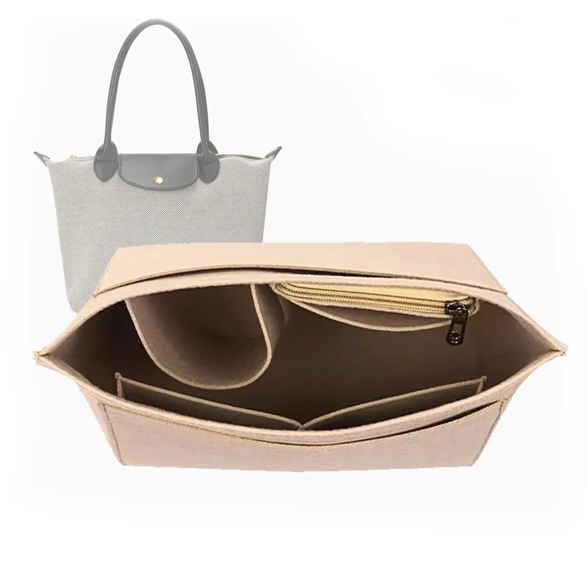 sac à insérer en feutre adapté au sac à main, sac de doublure en tissu feutré, sac de maquillage, support de voyage, organisateur de sac à main portable