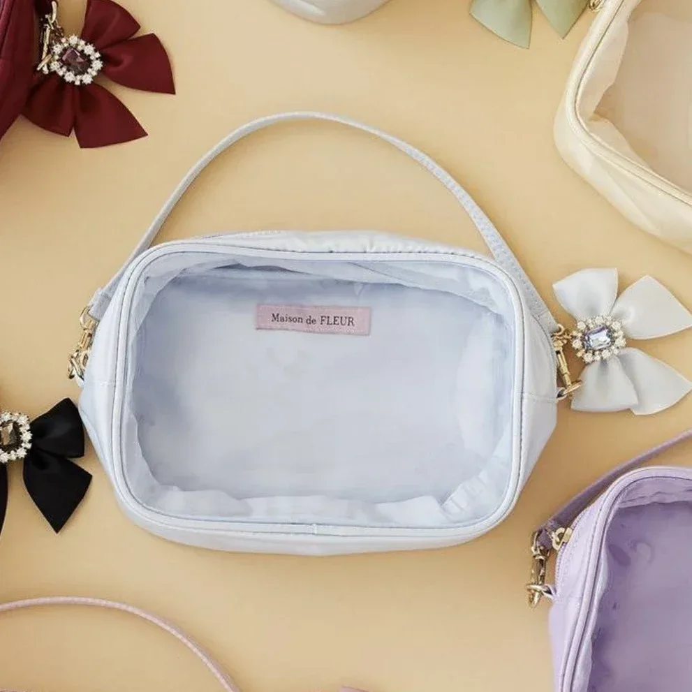 trousse de maquillage estivale pour femme, style japonais doux et mignon, fermeture éclair, nouveauté 2025, sacs de rangement suspendus macaron pour femmes