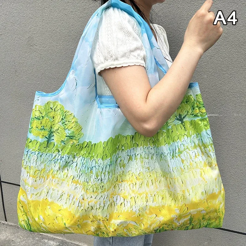 sac de courses pliable, nouvelle mode, sac de rangement d'épicerie réutilisable, sac à main à bandoulière portable en nylon, fourre-tout de voyage
