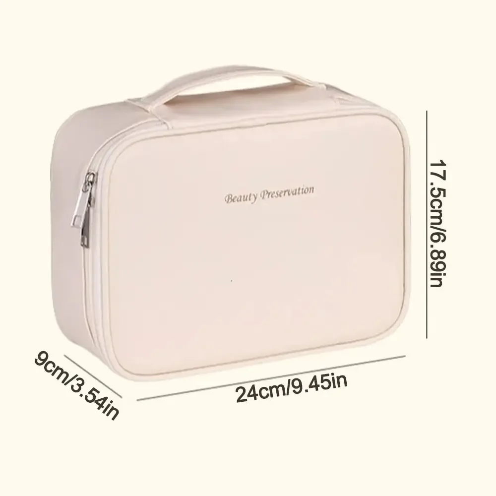 sac à cosmétiques de luxe à double couche, grande capacité, fermeture éclair, sac à maquillage imperméable, organiseur de cosmétiques