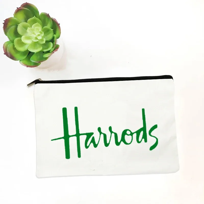 organiseur de maquillage harrods, trousse de toilette en toile, pochette de voyage à fermeture éclair, petite pochette portable