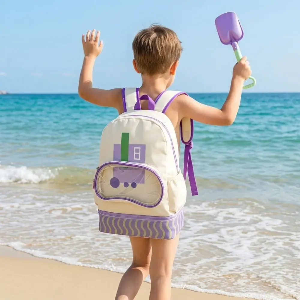 sac de rangement étanche pour la natation, design cartoon, séparation humide/sèche, sac à dos de natation à double bretelle avec compartiment à chaussures
