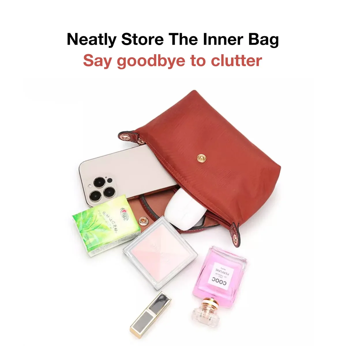 organisateur de sac pour longchamp small tote bag timid, sac de rangement et de finition, doublure intérieure pour sacs à main, insert organisateur compatible avec la taille mini