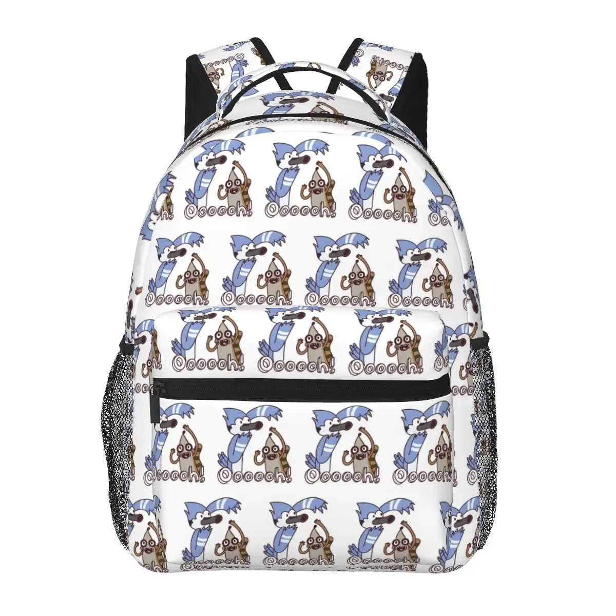 mordecai and rigby regular show – sacs à dos graphiques avec personnages de dessins animés, cartable pour garçons et filles, sacs d'école, sac à dos de voyage, sac à bandoulière
